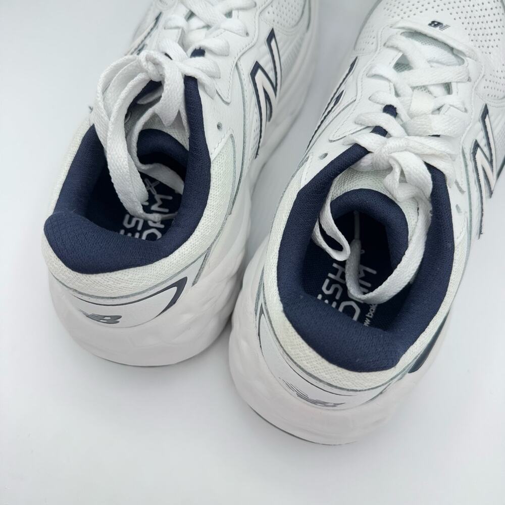 New Balance Fresh Foam X 840F White Team Navy Walking Sneakers Men’s 7.5 Wide - Picture 6 of 8